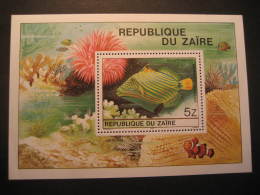 ZAIRE Yvert Block 23 Cat.: 5,65 Eur ** Unhinged Baliste Ondule Fish Fauna Congo Area - Otros & Sin Clasificación