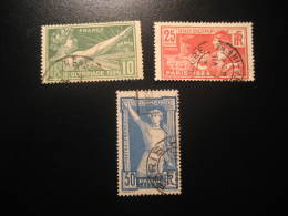 Yvert 183 184 186 Cat.: 6,50 Eur Cancel Paris 1924 Olympic Games Olympics FRANCE - Verano 1924: Paris