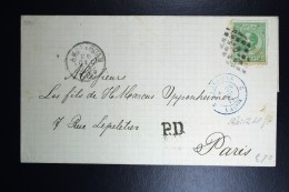 Nederland Omslag Amsterdam Naar Parijs NVPH 24, PD In Zwart, 1873 - Covers & Documents