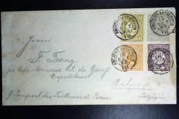 Nederland  Postwaardestuk Met Mengfrankering  Nr 32+33 + 34 Treinstempels Amsterdam - Antwerpen 1895 - Storia Postale