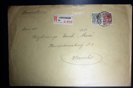 Nederland Aangetekende Enveloppe Den Haag Naar Utrecht NVPH 178 + 189 Dubbelfrankering - Covers & Documents