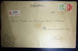 Nederland Aangetekende Enveloppe Haarlem Naar Utrecht NVPH 173 + 192 Mengfrankering - Storia Postale