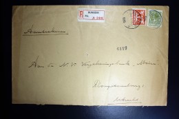 Nederland Aangetekende Enveloppe Nijmegen Naar Utrecht NVPH 173 + 192 Mengfrankering - Storia Postale