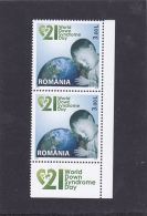 # 180   DOWN SYNDROME DAY, 2011, MNH**, STAMP IN PAIR, ONE LABEL, ROMANIA - Neufs