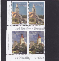 # 180  ARCHITECTURE, FORTRESS,, 2014,  MNH**, STAMPS IN PAIRS, ROMANIA - Neufs