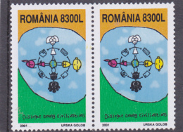 # 180 DIALOGUE BETWEEN CIVILIZATIONS, 2001, Mi 5612, MNH**, STAMP IN PAIR, ROMANIA - Neufs