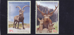 # 180   DEER, GOAT, WILD ANIMALS, 2012, MNH **, TWO STAMPS, ROMANIA - Ongebruikt