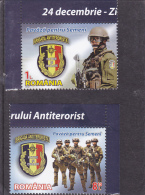 # 180  ANTITERORISM, GUARD, 2012, MNH **, TWO STAMPS + LABELS, ROMANIA - Ungebraucht