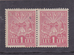 # 181  I.O.V.R, I LEU, MNH**, STAMPS IN PAIR,  ROMANIA - Fiscali