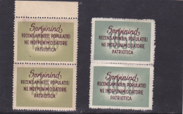 # 181 REVENUE STAMPS, CENSUS, SUPPORT, STAMPS IN PAIR, ROMANIA - Fiscale Zegels