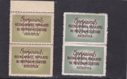 # 181 REVENUE STAMPS, CENSUS, SUPPORT, STAMPS IN PAIR, ROMANIA - Fiscaux