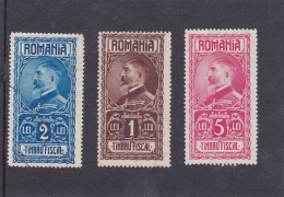 # 181   REVENUE STAMPS, 5 LEI, KING FERDINAND,USED, THREE STAMPS, ROMANIA - Revenue Stamps