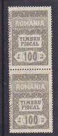 # 181   REVENUE STAMPS, 100 LEI, MNH**, STAMPS IN PAIR, ROMANIA - Fiscali