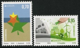LUXEMBURGO/ LUXEMBOURG -  EUROPA 2016 -TEMA "ECOLOGIA -EL PENSAMIENTO VERDE -THINK GREEN"- SERIE 2 V. - 2016