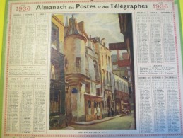 Almanach Des Postes Télégraphes /Rue Hautefeuille/Paris/ Dépt ?/Oberthur /Rennes /1936     CAL339 - Groot Formaat: 1921-40