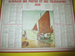 Almanach Des Postes Télégraphes /Retour De Pêche/ Dépt ?/Oller/Paris-Puteaux/1939     CAL338 - Grand Format : 1921-40