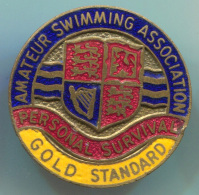 SWIMMING, Schwimmen - AMATEUR SWIMMING ASSOCIATION, The Great Britain, Enamel, Vintage Pin Badge, Abzeichen - Natation