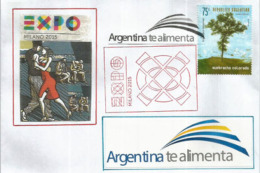 ARGENTINE. EXPO UNIVERSELLE MILAN 2015, Lettre Du Pavillon Argentin Avec Timbre Argentin Tampons Officiels - 2015 – Milano (Italia)