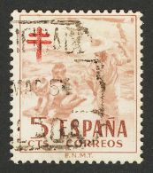 2º CENTENARIO. 5 Cts Castaño Carmín. IMPRESION MUY DILUIDA. MAGNIFICO Y RARO. - Unused Stamps