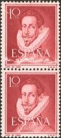 2º CENTENARIO. 10 Cts Burdeos, Pareja. Variedad EMPALME DE PAPEL. MAGNIFICA. Edifl 2015: 130€ - Unused Stamps