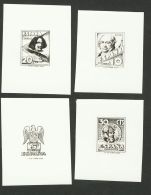 ESTADO ESPAÑOL. Personajes. Conjunto De Seis PRUEBAS FOTOGRAFICAS, De Diversos Diseños No Adoptados Con Va - Unused Stamps