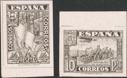 ESTADO ESPAÑOL. Junta De Defensa. Serie Completa, A Falta Del 1 Cts Y 2 Cts. PRUEBAS DE LOS REPORTES LITOGRAFICOS - Unused Stamps