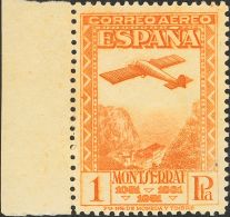 II REPUBLICA. Montserrat. 1 Pts Naranja, Borde De Hoja (manchitas El Tiempo). CAMBIO DE COLOR. BONITO. Edifl 2015: 176&e - Unused Stamps