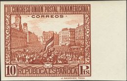 II REPUBLICA. Unión Postal Panamericana. Serie Completa, Borde De Hoja. SIN DENTAR. MAGNIFICA. Edifl 2017: 385&eu - Unused Stamps