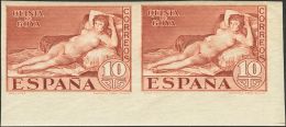 SIGLO XX. Goya. Serie Complea, Pareja, Esquina De Pliego. SIN DENTAR. MAGNIFICA. Edifl 2017: 960€ - Unused Stamps