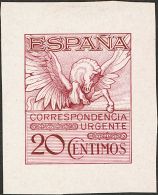 SIGLO XX. Urgente. 20 Cts Carmín. PRUEBA DE PUNZON. MAGNIFICA Y MUY RARA. (Gálvez 2474) - Unused Stamps