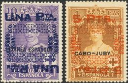 SIGLO XX. Emisiones De La Cruz Roja. 1 Pts Sobre 10 Pts Violeta Y 5 Pts Sobre 4 Pts Castaño Amarillo. SOBRECARGA - Unused Stamps