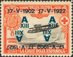 SIGLO XX. Emisiones De La Cruz Roja. 50 Cts Naranja. SOBRECARGA DOBLE (una Invertida). MAGNIFICO. Edifl 2015: +99€ - Unused Stamps