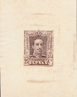 SIGLO XX. Alfonso XIII. Vaquer. 25 Cts Violeta Negro. PRUEBA DE PUNZON. MAGNIFICA Y RARA, NO RESEÑADA EN GALVEZ C - Unused Stamps