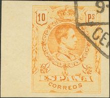 SIGLO XX. Alfonso XIII. Medallón. 10 Pts Naranja, Borde De Hoja. SIN DENTAR (NºA000.025). MAGNIFICO Y RARISI - Neufs