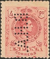 SIGLO XX. Alfonso XIII. Medallón. 4 Pts Carmín. ERROR DE COLOR Y Perforación B.H.A. (con La Corresp - Neufs