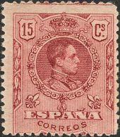 SIGLO XX. Alfonso XIII. Medallón. 15 Cts Carmín Violeta. ENSAYO DE COLOR. MAGNIFICO. (Gálvez 1877) - Neufs