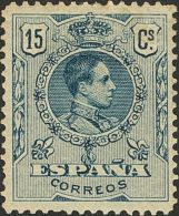 SIGLO XX. Alfonso XIII. Medallón. 15 Cts Azul. ERROR DE COLOR. MAGNIFICO. Edifl 2015: 583€ - Neufs