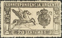 SIGLO XX. Urgente. 20 Cts Negro. ENSAYO DE COLOR (dentado). MAGNIFICO. (Gálvez 1793) - Neufs