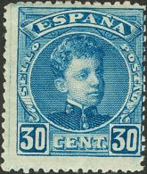 SIGLO XX. Alfonso XIII. Cadete. 30 Cts Azul (centraje De Emisión). NO EMITIDO. BONITO. Cert. CEM. Edifl 2017: 178 - Neufs