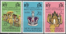 Nouvelles Hebrides 1977 Michel 441 - 443 Neuf ** Cote (2005) 3.00 Euro 25 Ans Régence De Reine Elisabeth II - Ongebruikt