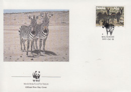 Enveloppe  FDC   1er   Jour    NAMIBIE    Zébre   WWF  1991 - FDC