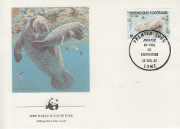 Enveloppe  FDC   1er   Jour   TOGO    LAMENTIN      WWF    1987 - FDC