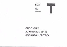 Prêt-à-poster. Enveloppe Réponse T. Eco - Que Choisir - Cartas/Sobre De Respuesta T