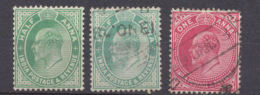 Inde Anglaise -  India  1906 Edouard VII India Postage & Revenue  1/2a (MH *) Et 1a (1/2 Dent) Oblit - 1902-11 King Edward VII