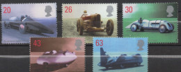 Q046.-.GREAT BRITAIN 1998. SCOTT :1829-1833.-.LAND SPEED RECORDS - AUTOS .-.  SCV US$: 7.50 - Sonstige (Land)