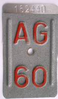 Velonummer Aargau AG 60 - Number Plates