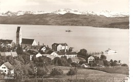 Schweiz, 1942, Meilen Mit Kirche Und Zürichsee, Alpen, Nach Steffisburg, Siehe Scans! - Steffisburg