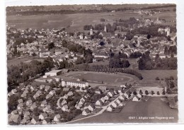 7972 ISNY, Luftaufnahme, Fussball-Stadion - Isny