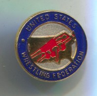 WRESTLING Sport -  United States Federation, Vintage Pin Badge, Abzeichen, Enamel - Lucha