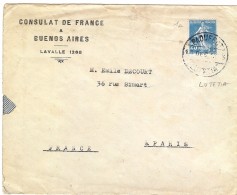 CTN42 - LETTRE A EN TETE DU CONSULAT DE FRANCE A BUENOS AIRES POSTEE A BORD DU LUTETIA DECEMBRE 1918 - Poste Maritime